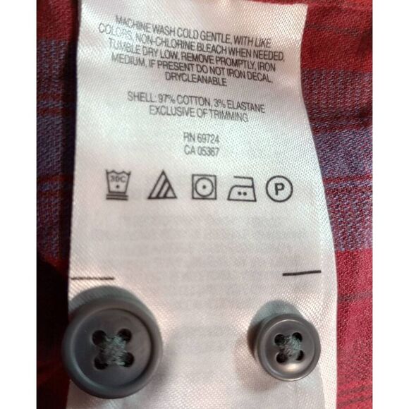 Columbia Shirt Men's 2xl Red Plaid Button Front Long Sleeve Flannel Hiking Outdo - Picture 7 of 8